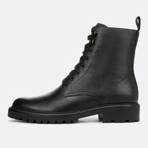 Vince Dominic Leather Combat Boots Black Lug Sole Lace Up NIB Sz 10